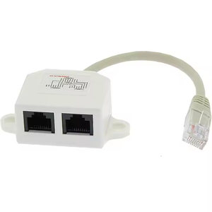 Cable adaptador divisor de red RJ45 Adaptador divisor de 1 a 2 puertos hembra Conector LAN/Cable divisor/combinador RJ45 de 2 puertos - Product Image 1
