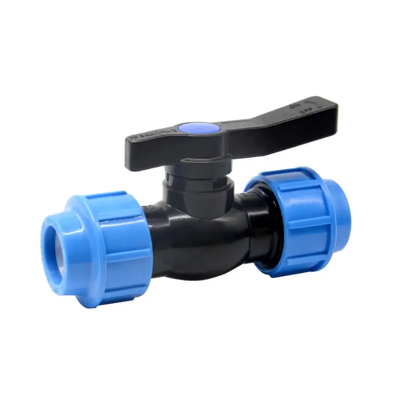 PN16 PP Compression fitting Plastic PP ball valve for water pipe