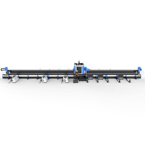 Pesante tre mandrino laser tubo di taglio della macchina fibra CNC 12m tubo laser macchina di carico auto scarico europa prezzo - Product Image 1