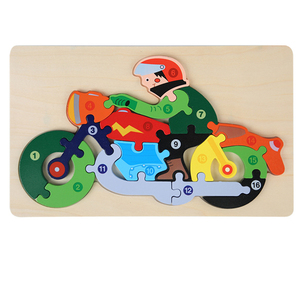 Children's Custom 3D Wooden Jigsaw Puzzle Educational Brain Training <strong>Toy</strong> for Early Learning Color Discern Puzzle