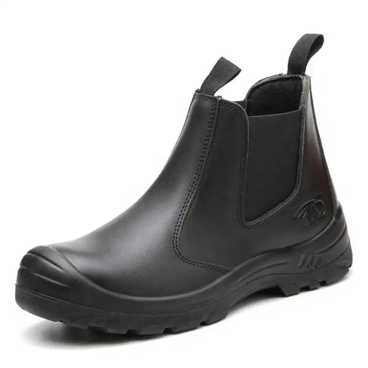 Botas de segurança de couro antiesmagamento para homens, botas masculinas de segurança impermeáveis com bico de aço, botas de trabalho