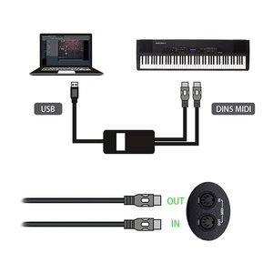 Cable MIDI de 5 pines a cable tipo C a cable MIDI para computadora Android Apple