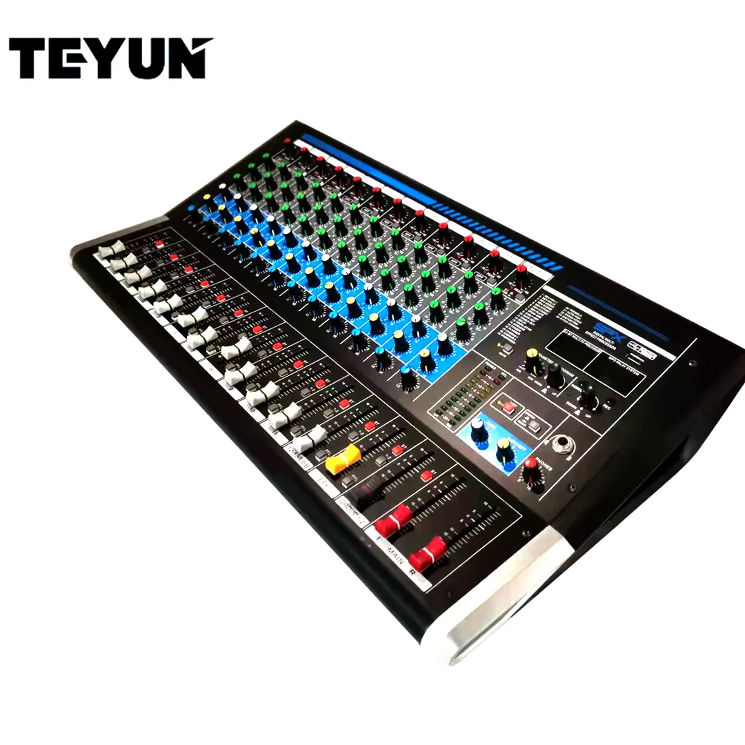 TEYUN mixer digital soundcraft karaoke digital echo front stage Effector E12 dj mixer interfaccia audio per microfono