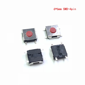 6*6*2.5 / 3.1 / 3.7 / 4.3 MM SMD Switch 4 / 5 PIN Feet TOUCH Micro ปุ่มกดสวิตช์6X6สีแดง TACT - Product Image 4