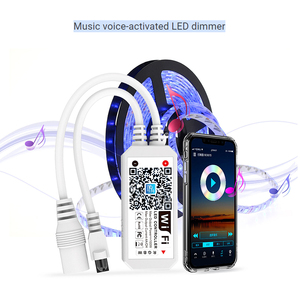 DC 12-24 В RGBW светодиодный Wi-Fi контроллер 5-контактный 4-канальный PWM сигнал умный цветной диммер приложение голосовой синхронизации музыка ИК 24-клавишный пульт дистанционного управления - Product Image 3