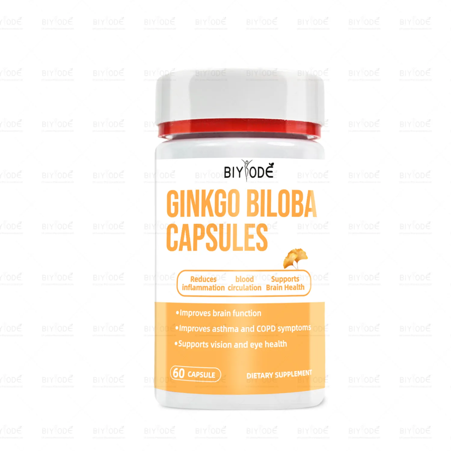 Biyode Effectieve Formule Natuurlijke Ginkgo Biloba Extract Kruidensupplement Hersenondersteuning Groothandel Op Maat Ginkgo Pil Capsules