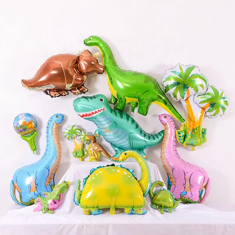 Globos de aluminio de dinosaurio para Baby Shower, globo de helio inflable, decoración de temática Animal, globo de dinosaurio de dibujos animados, novedad