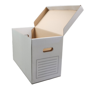 Cajas de cartón de papel corrugado para almacenamiento de archivos, con asas, para el hogar, con tapa, A4 - Product Image 6