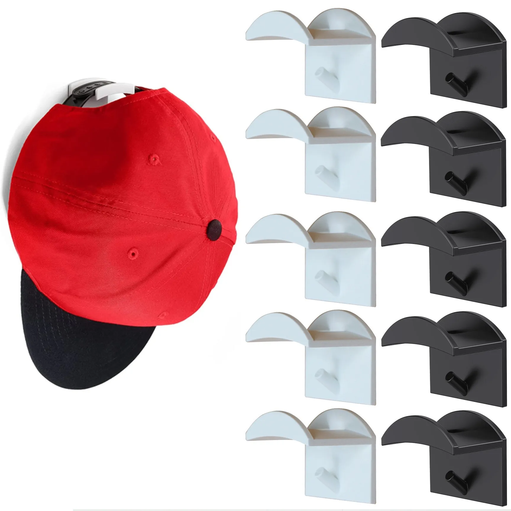 Sıcak satış Minimalist yapıştırıcı şapka rafı ekran kancaları dolap depolama organizatör beyzbol şapkası kanca