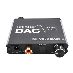 Convertidor Digital a analógico de 192Khz/24 bits, ajuste de volumen, Control de tono de bajos, salida RCA, salida de Audio de 3,5mm para PC y portátil - Product Image 3