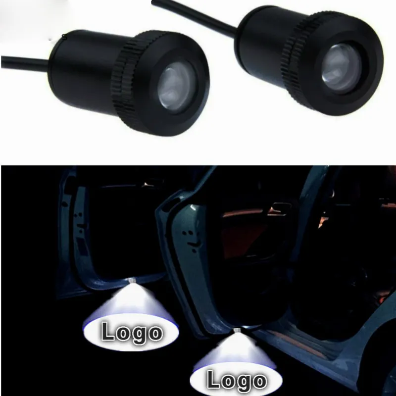 JURUS-luz Led de cortesía para puerta de coche, proyector láser de 12V con Logo de CHRYSLER, Ssangyong, Abarth, bienvenida de sombra fantasma