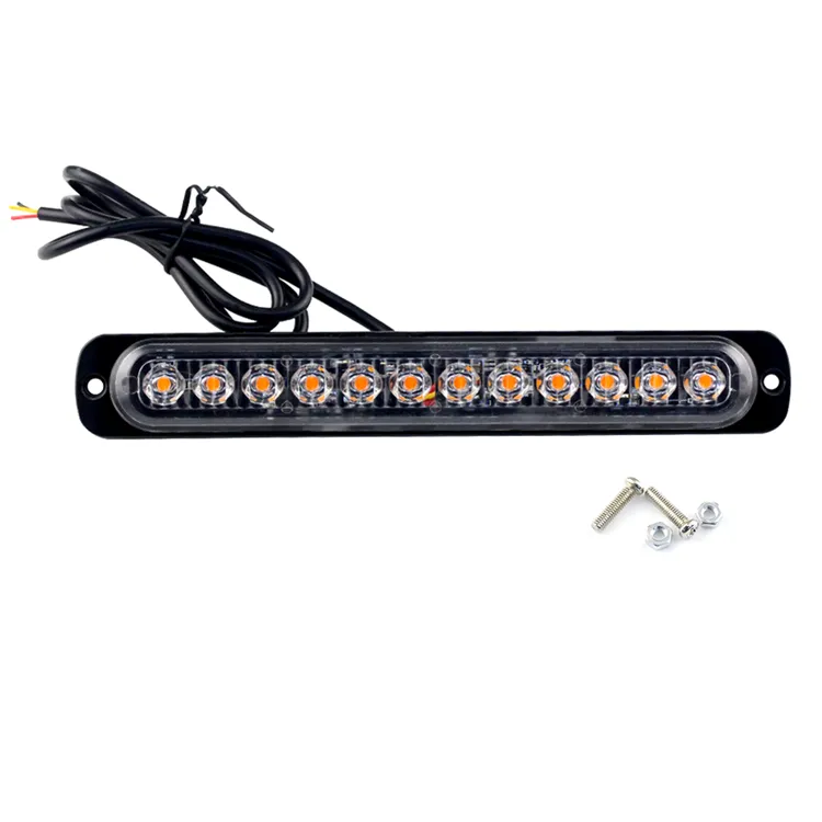 Estroboscópica 12LED 36W de una sola fila lado luz de advertencia camión coche 24V DC 12V blanco ámbar azul Flash rojo