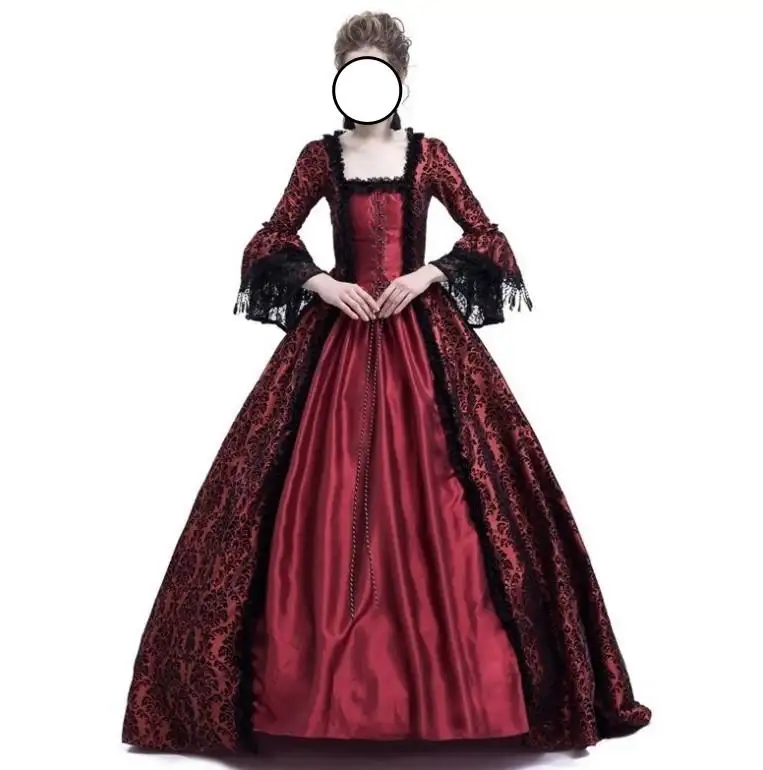 Vestido retro de talla grande para mujer, S--5XL de fiesta de estilo medieval en 4 colores, gran oferta, venta al por mayor