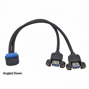 ส่วนหัวของเมนบอร์ด19ขาเป็น2 USB 3.0สายติดตั้งแผงหญิง IDE 19ขางอ90องศาขึ้นลงไปยังสายต่อ3.0 USB - Product Image 4