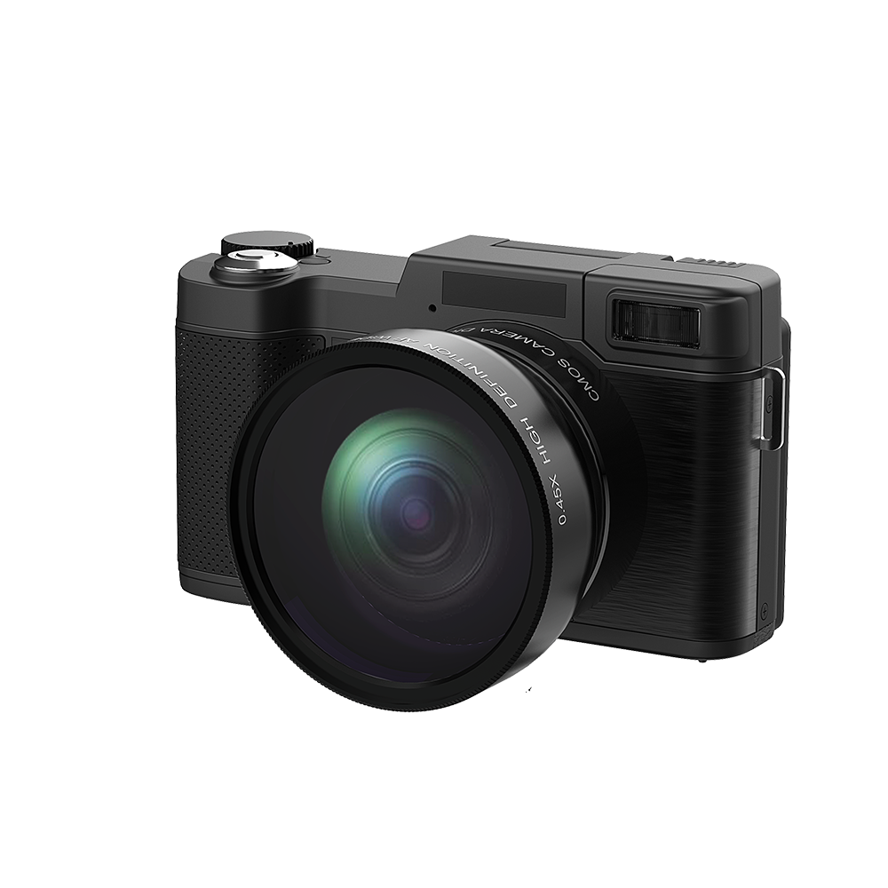 Black camera with lens
