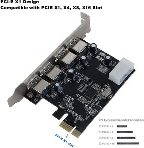 4พอร์ต USB 3.0ซูเปอร์รวดเร็ว5Gbps PCI Express (PCIe) การ์ดขยายสำหรับเดสก์ทอปพีซี - Product Image 3