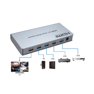 4K Multi Viewer Splitter 4x1 Quad Screen Real Time Multi Viewer <strong>4</strong> in <strong>1</strong> Seamless <strong>Switcher</strong> Switch with IR 1080P