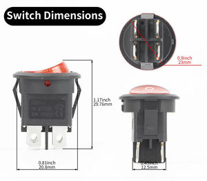 <strong>125V</strong> Double Pole 4 PIN on OFF 2 Position Green Led Rocker <strong>Switch</strong> 12V