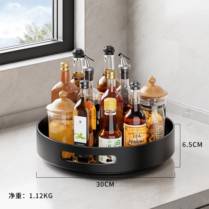 Black round plate, 30*30*6.5 (large)