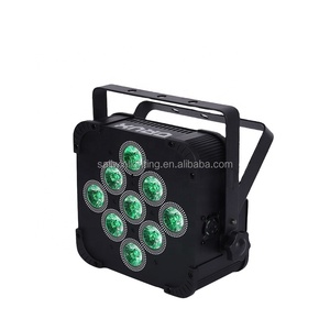 Professional WiFi and <strong>DMX</strong> <strong>Wireless</strong> <strong>Control</strong> <strong>RGBWA</strong>+UV 9x18w Flat LED Wash Par Light With Battery Powered - Product Image 1