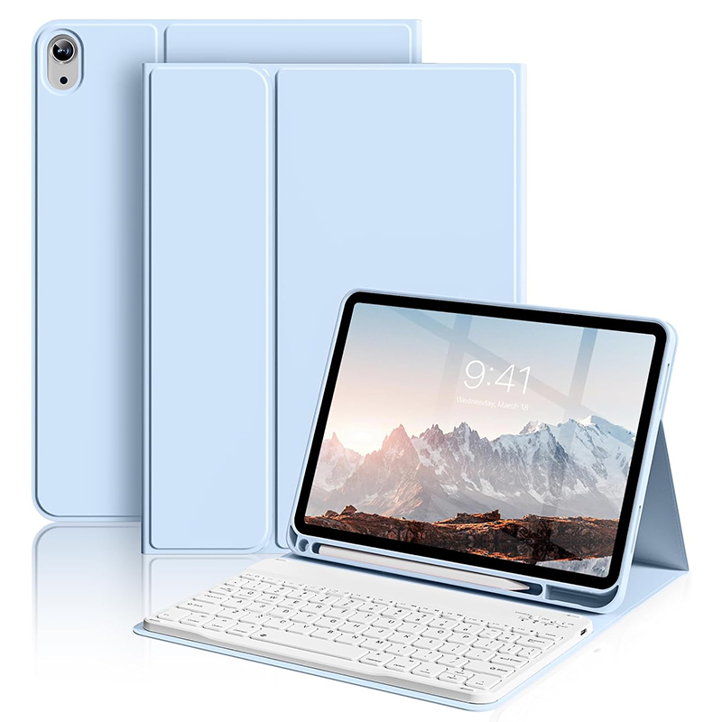 Boîtier bleu glacier + clavier blanc