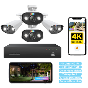 Alta calidad 8 Ch exterior PoE 8MP AI cámara de detección humana AI detección humana Color visión nocturna sistema de cámara de seguridad - Product Image 1