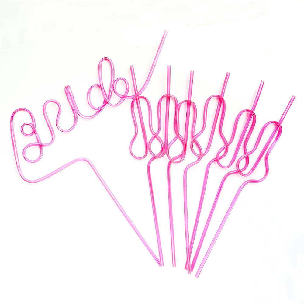 Caliente Rosa novia paja + 6swirly de paja