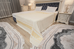 ผ้าคลุมเตียงผ้ากำมะหยี่หรูหรา-ผ้าฝ้าย100% นุ่มพิเศษหรูหราและเป็นมิตรกับสิ่งแวดล้อมพร้อมการรับรอง OEKO-TEX - Product Image 5