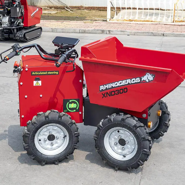 Мини-самосвал Rhinoceros XND300 Power Wheel Barrow, 1 тонна, ручной Трековый переносчик, Электрический самосвал, садовый самосвал