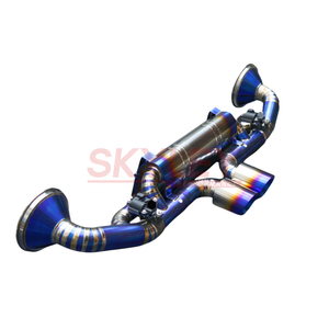 Porsche 911 992 için Oem titanyum Catback egzoz borusu Rs Rs 4.0 2017-2023 aks geri Valvetronic susturucu yanmış mavi ipuçları - Product Image 1