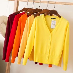 8230753糖色领长袖七彩组合定制女式开衫毛衣 - Product Image 1