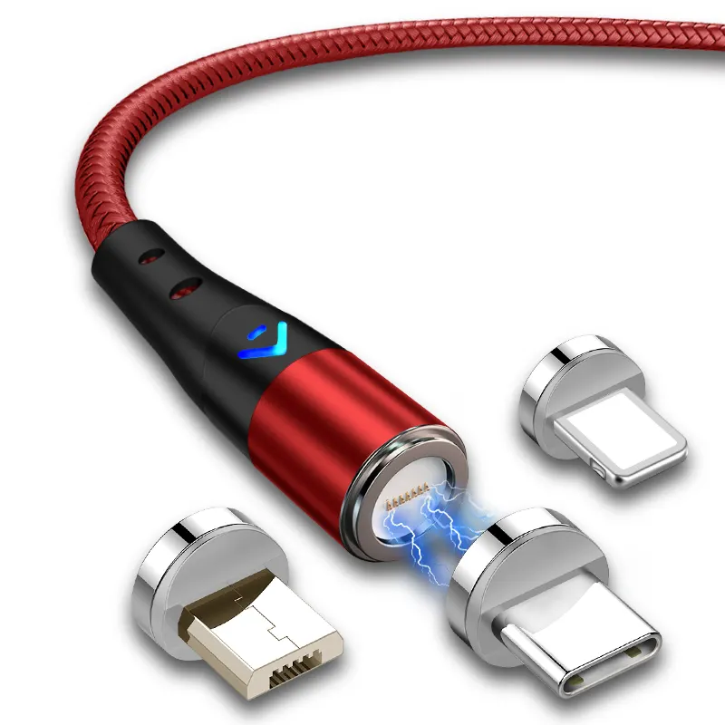 도매 휴대 전화 액세서리 3 in 1 마그네틱 충전 데이터 케이블 전화 충전기 안드로이드/i-제품/유형 C 용 USB