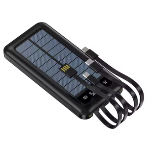 New Solar Power Bank 10000Mah Portable Mobile <strong>Charger</strong> Built in Cables Power Bank for <strong>All</strong> Phone Oem - Product Image 3