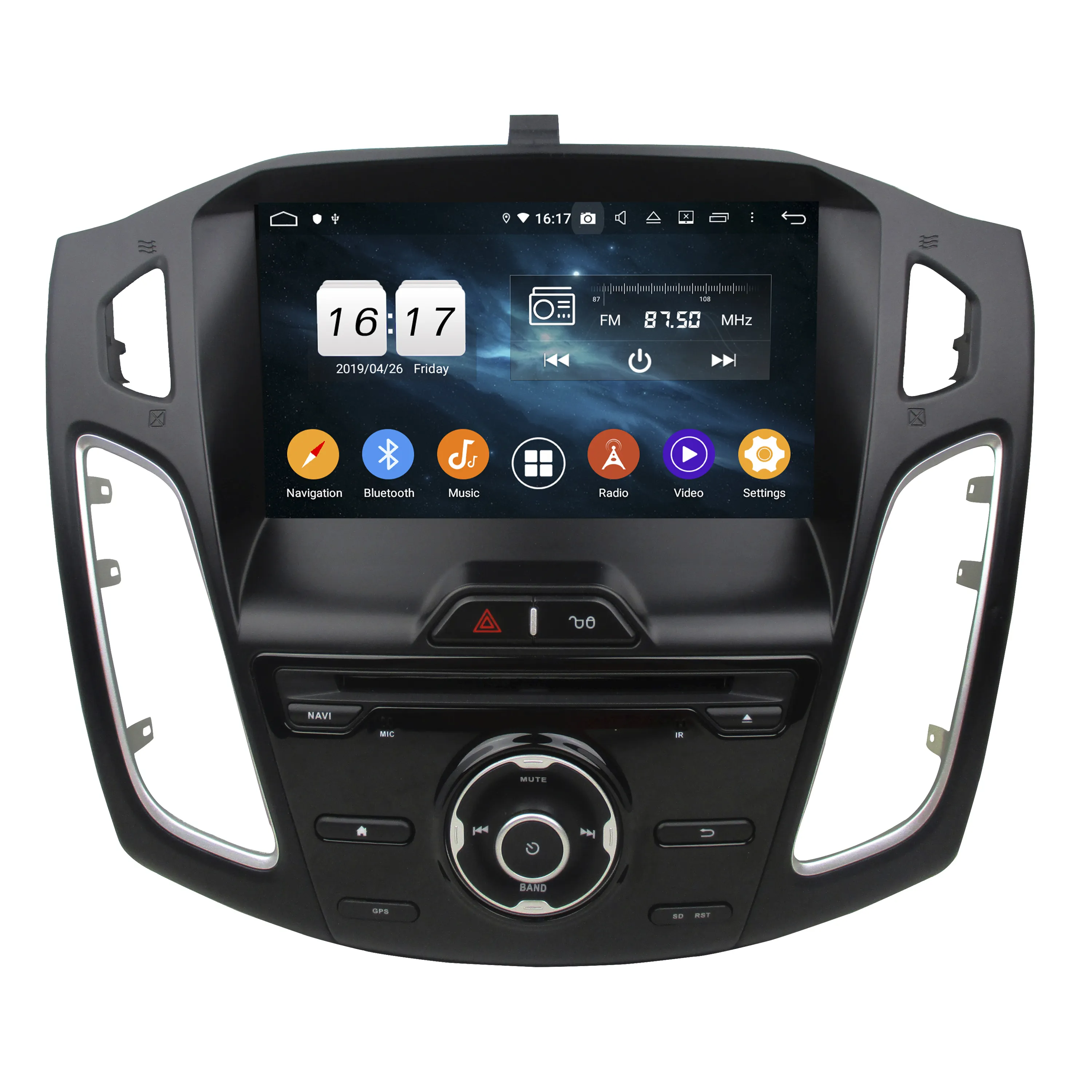 KLYDE-reproductor multimedia con Android 10 y navegación GPS para coche, Radio de coche con DVD, vídeo, 9 pulgadas, Android 10, PX6, 4 + 64GB, para Focus 2012, 2013, 2014, novedad de KD-9019