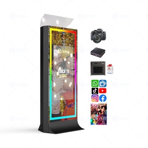 70&quot; Instant Print Picture Magic Mirror Photo Booth <strong>LCD</strong> Touch Screen <strong>Monitor</strong> Selfie Machine Kiosk Flash Light Tower Mirror Booth