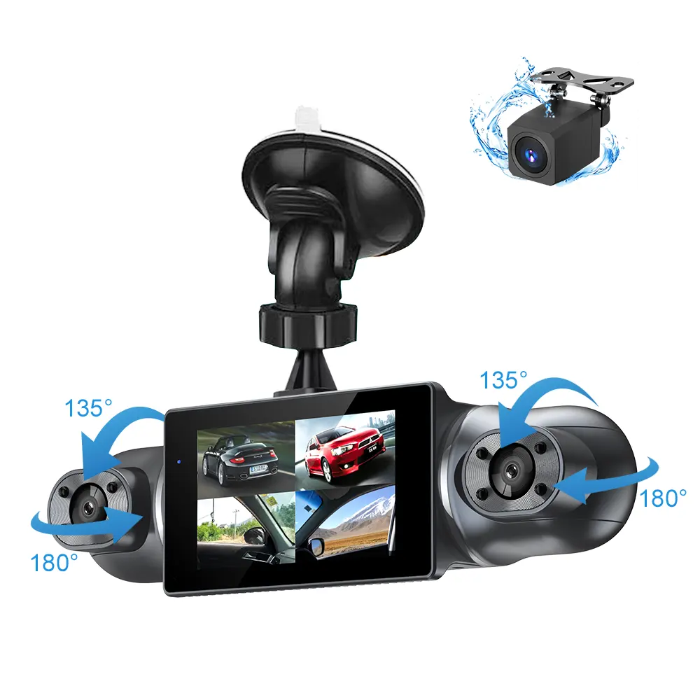 AOEDI AD306 4 canais WiFi GPS Dashcam 1080P Carro DVR Câmera Dash Cam para Carro