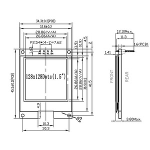 1,5-Zoll-OLED-Display 128x128 4-polig I2C Optionale COB-Leiterplatte struktur für Arduino