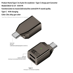 8针母到USB Type-C适配器PD45W快速充电Type-C接口连接到苹果8针耳机线HIFI转换器 - Product Image 6