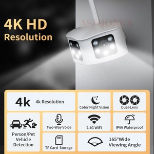 4k双镜头多传感器180全景固定网络摄像机智能红外AI安全摄像机WIFI IP监控闭路电视摄像机 - Product Image 3