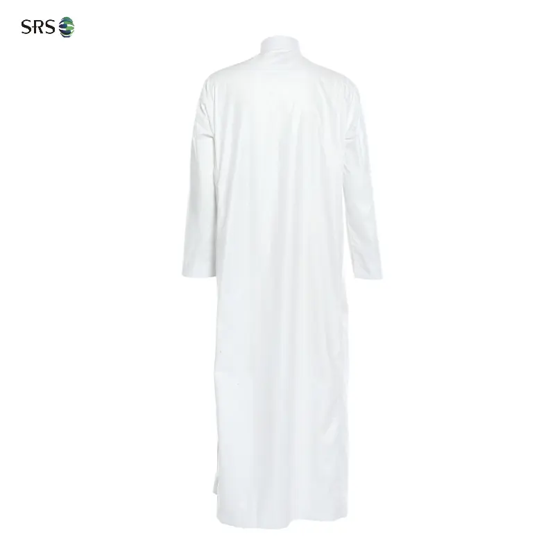 Vente en gros de robes abaya musulmanes islamiques caftans arabes pour hommes poly-sac service OEM personnalisé adultes moyen-orient SRS Thobe de soutien