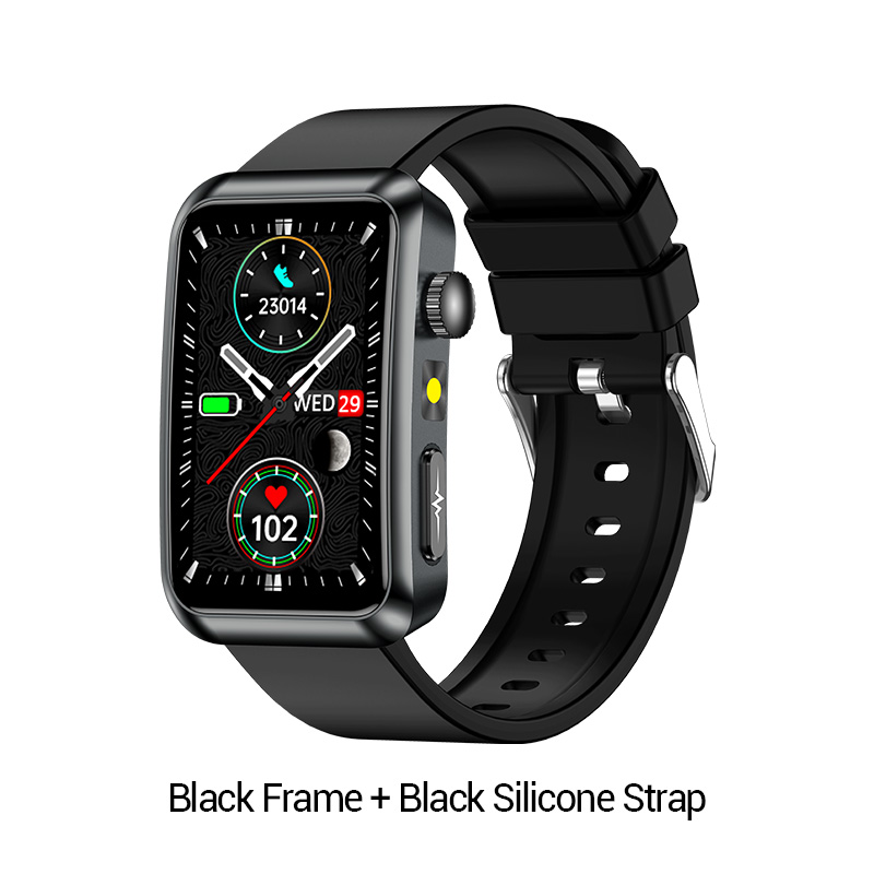 Cadre noir + bracelet en silicone noir