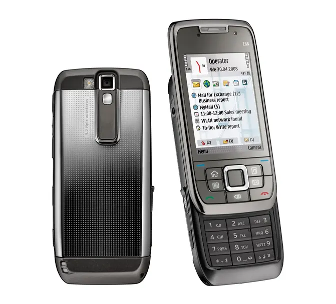 GSM-FIX NOKIA E66 GSM3G携帯電話用2.4 ''WiFi3.15MPラジオスライダー携帯電話ロシア語キーボードSymbian OSスマートフォン