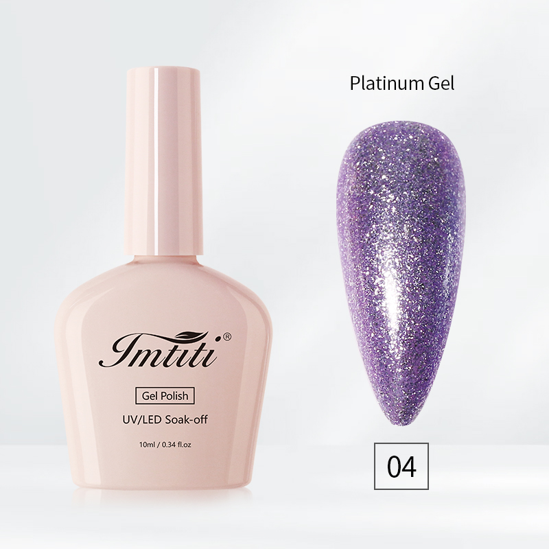 Gel pailleté platine 04#