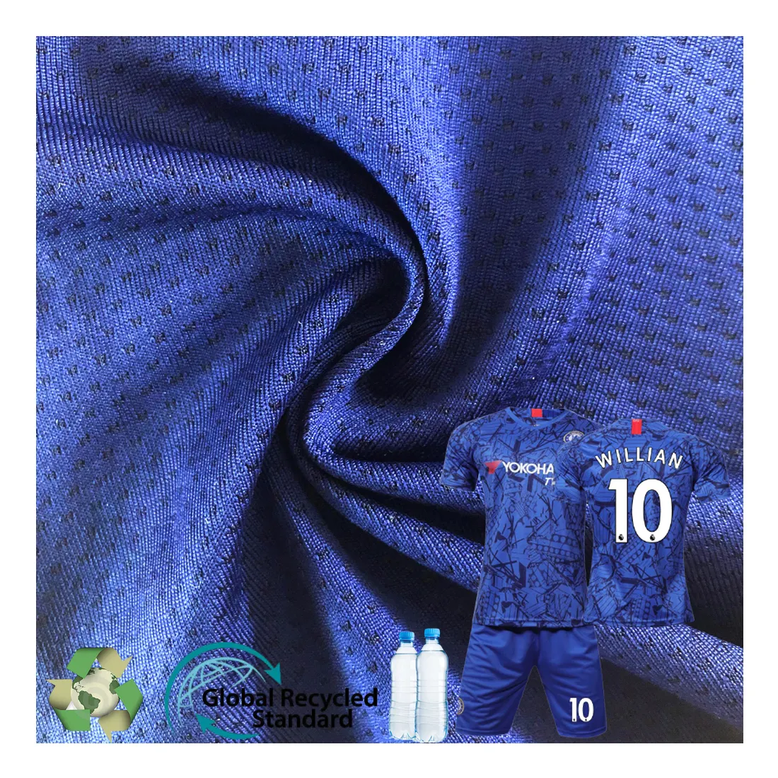 Camisa tecido de malha para futebol, tecido têxtil de poliéster, seco, estampa de subolmação, elástico, respirável, macio, esportivo