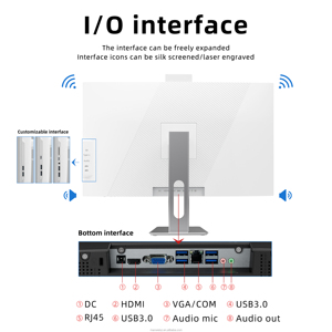 OEM ODM 23,8-Zoll-All-In-One-Desktop-Computer UK/US/EU Intel i3/i5/i7 DDR3/DDR4-Speicher der Generation 1-12 USB/HD-MI/VRGA-PIO - Product Image 5