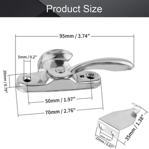 <strong>Window</strong> <strong>Sash</strong> Lock Stainless Steel Universal Left and Right Side Half Moon Lock for Sliding <strong>Window</strong> and Casement - Product Image 4