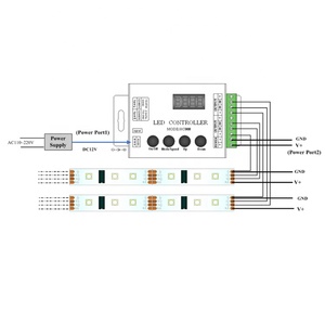 HC008 SPI цифровой 5 В 12 В 24 В 2048 точек RGB SK6812 SM16704 WS2812 WS2811 8206 8208 умный адресуемый пиксельный светодиодный контроллер - Product Image 4