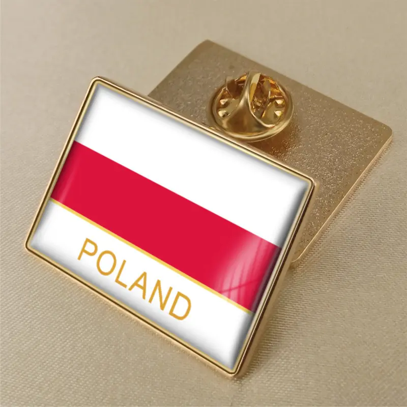 Bandiera di alta qualità del gel di cristallo di polonia a goccia distintivo spilla bandiera distintivi di tutti i paesi del mondo