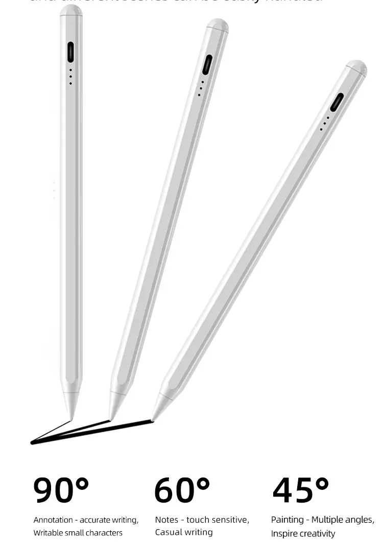 Toptan özel Logo manyetik palmiye reddi dijital aktif dokunmatik ekran Metal kopya kalemleri Apple ipad Tablet için kalem