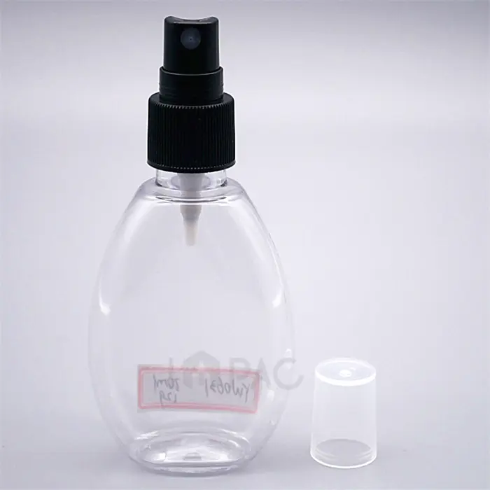 Plana rodada cabelo névoa clara frasco de spray garrafa pet embalagens de plástico para essência 70ml